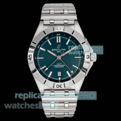 Swiss 2836 Replica Breitling Chronomat Automatic GMT 40mm Green Dial Watch 